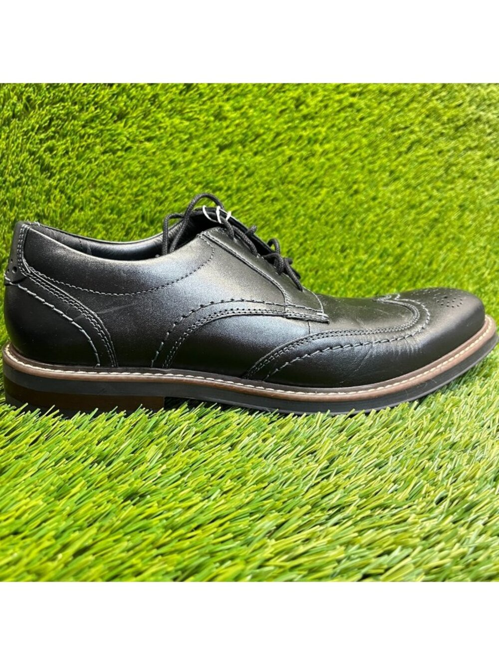 Nunn Bush Kore Dual Mens Size 8‎ Black Classic Plain Toe Oxford Dress Shoes